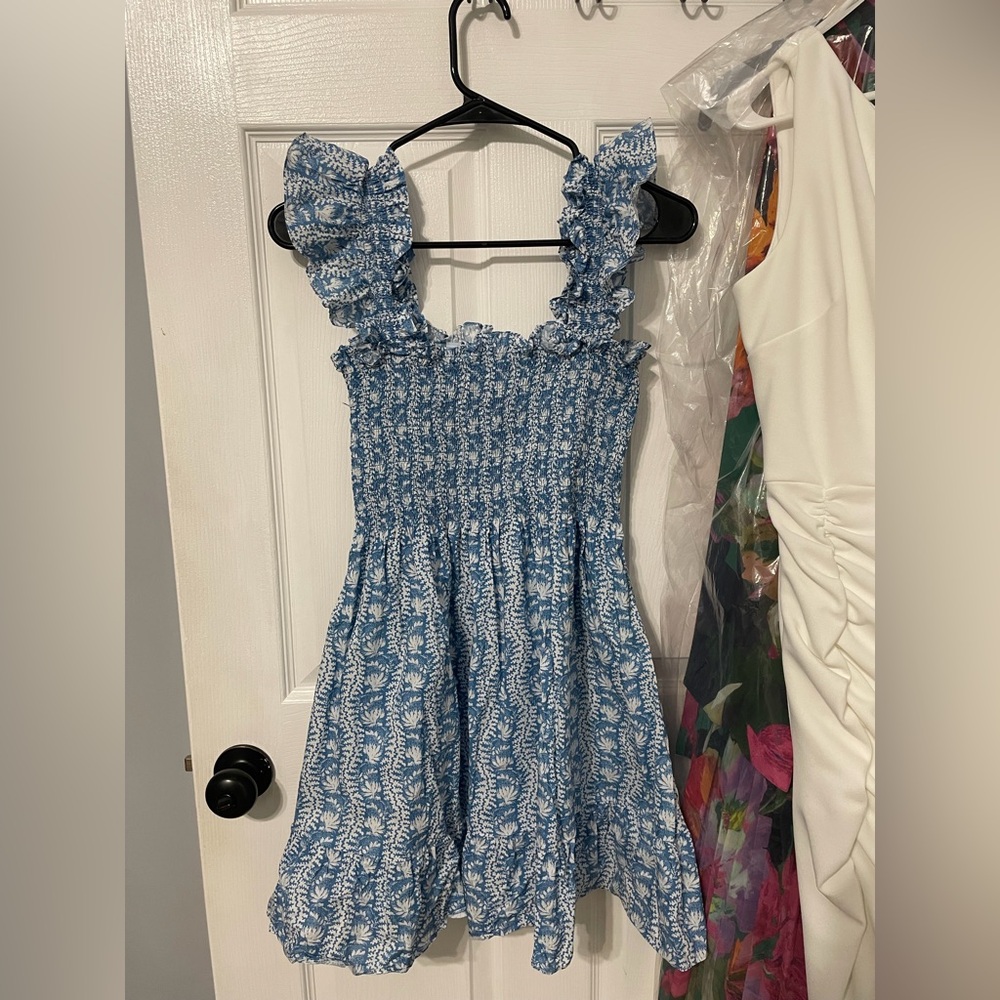 Hill House Home Blue and White Floral Dress